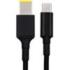 xiwai Cavo di ricarica Type C da 100 W, ingresso USB-C, uscita jack rettangolare, alimentazione 20 V 5 A 65 W, cavo di ricarica PD per laptop Thinkpad X1 Legion Y7000P