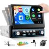 CAMECHO Autoradio 1 Din Wireless Carplay Android Auto Bluetooth DSP Radio con 8 Pollici Touchscreen HD Display con Mirror Link Controllo del Volante +2USB AUX Card Connettori