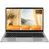 LONGEVINCE PC Portatile 14 Pollici, Notebook Full HD 1920x1080, Celeron J4105, Win11 pro, Computer Portatile Leggero e Sottile, Tastiera Italiana, Mini HDMI, Mouse Wireless (Grigio, 8GB+128GB)