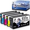 DOUBLE D 937XL Cartucce per HP 937E 937XL per HP OfficeJet Pro 9120(4PK) | Con Chip, per HP OfficeJet 9730 9120b 9110b 9720 9130b 9117b 9720b(1BK/1C/1M/1Y)