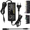 Homirty Adattatore di Alimentazione Regolabile 3V-24V 5A 120W, Adattatore Universale AC/DC 100V-240V AC a DC con 14 Punte e Convertitore di Polarità per Elettronica Domestica e Dispositivi USB - 3A Max
