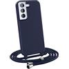 MyGadget Cover per Samsung Galaxy S22 Plus - Custodia con Corda - Case con Cordino Opaca Antiurto/Bumper con Laccio/Tracolla - Practical Stylish per Collo Viola