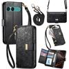 LIAOCY A Tracolla Custodia Per Sony Xperia 10 VII / 10 VIII, Cover Con Portafoglio Porta Carte E Scocca Interna In TPU, Antiurto E Antigraffio Con Supporto, Black.