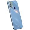 RankOne La Custodia del Telefono è Adatta per Samsung Galaxy M21 / Galaxy M30s (6.4 Inches), Case per Cellulare in Silicone con Telaio Galvanico - Blu navy