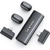 Saramonic Air SE - Microfono Lavalier wireless, 48 kHz/24 bit, USB-C & Lightning Mini microfono per iPhone, Android, PC, microfono a spina per vlogging, streaming, YouTube, interviste