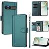 LIAOCY Custodia a Libro Portafoglio per Sony Xperia 10 VII / 10 VIII, Pelle PU con Fibbia Magnetica [9 Scomparti per Carte], Cover Business Antiurto con Supporto, Green.