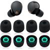 Miruchertter 4 paia di gommini di ricambio per auricolari, 1000 x M5, in silicone, compatibili con Sony WF-1000XM5, WF-1000XM4, set di gommini in morbido silicone (nero, M)