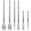 wiksite SDS PLUS Set di 6 scalpelli per piastrelle (2 scalpelli piatti, 2 scalpelli larghi, 2 scalpelli a punta), 40CR acciaio SDS Plus, set di scalpelli durevoli e affilati per piastrelle, colla per