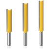 ASNOMY 3pcs Gambo Extra Lungo Fresa a Taglienti Diritti per Canali, codolo da 8MM Punta da Fresatrice Verticale Dritta con Doppia Scanalatura Fresa Lavorazione Legno