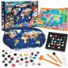 CubicFun Kit Scavo Minerali Bambini 8+, 30 Pietre Naturali, Mappa del Mondo | 38 pezzi: 30 pietre e cristalli, strumenti da scavo, poster educativo e scatola espositiva per geologia e geografia