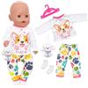 Carreuty 5 pezzi vestiti per bambole 36 - 43 cm, vestiti per bambole cucciolo con camicetta, pantaloni calzini, piccoli giocattoli per cani, vestiti per bambole da 14 - 17 pollici, regalo di compleanno