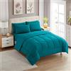 Sweet Home Collection 7 pezzi Comforter Set Bag tinta unita per tutte le stagioni Soft Down Alternative Coperta & Lussuose lenzuola in microfibra, verde acqua, regina