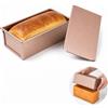 Cozary Stampo Pane in Cassetta con Coperchio, 1 Pezzo Stampo per Pane Antiaderente in Acciaio al Carbonio, 19 x 11,5 x 6,5 cm, per Pane in Cassetta, Pancarrè, Plumcake e Brioche - Finitura Oro