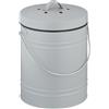 Relaxdays Pattumiera da Cucina per Umido, Cestino Organico 5 L, Secchio Rifiuti Compost, Filtro Antiodore, Ferro, Grigio