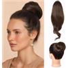 XFSRG Extension Coda Capelli Chignon con Coulisse Posticci per di Cavallo con Coulisse Finta Capelli Extension Coda di Cavallo per Donna (Marrone Scuro B)