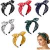 OZNXWRYY Fascia per capelli vintage da donna, 6 pezzi in nero/bianco/rosso/blu navy, larghezza 5,5 cm, morbida ed elastica, perfetta per feste, lavoro, vacanze o uso quotidiano.