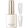 Generico Smalto semipermanente - Colla per unghie a lunga durata, Bianco Perla 15 ml | Lacca polimerizzante UV LED professionale, rivestimento brillante e durevole, formula rinforzante ad asciugatura rapida, a