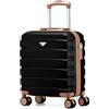 Flight Knight Valigia Da Viaggio Leggera 45x36x20 Cm Bagaglio A Mano Guscio Rigido Con Maniglia Telescopica In Alluminio 8 Ruote Spinner Serratura TSA Approvata EasyJet Wizz Air