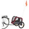 TRIXIE Rimorchio Carrello Bici Pieghevole per Cani - Grigio/Rosso, Taglia S | Pieghevole e impermeabile con freno a pedale, copertura antipioggia e guinzaglio integrato - 53 × 60 × 60/117 cm