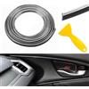TOEECY Striscia Decorativa Auto 10m Modanatura Flessibile Cromo Rosso Profilo Adesivo Rivestimento Interno Cruscotto Bocchette Aria