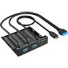Graugear Pannello Frontale Graugear G-MP01 USB 3.2 Gen 2 pannello frontale 3.5" in metallo 2x USB-A e 1x Type-C USB 3 [G-MP01]