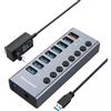 Graugear Hub Usb Graugear Pannello frontale con 2 porte USB Tipo C/2x USB Tipo A e lettore di schede Micro SD/SD Nero [G-MP01CR]