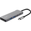 Trust Hub Usb Trust Dalyx 5in1 Usb-c 2x Usb-c Usb-a 1x Hdmi Grigio [26062]