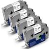 Vemfay 4x Compatibile Nastri per Etichettatrice Brother, Ricarica P-Touch TZe-231 TZe231 TZ Tapes 0.47 12mm x 8m Nastro per Brother P-Touch H100R H100LB H101 H105 H107B H110 D210 D410 H200 1000
