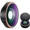 Generico Compatibile con l'obiettivo grandangolare DJI Osmo Action | Adatto a 5 Pro/4, montaggio a vite, ampia visuale a 185°, vetro multistrato