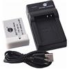 DSTE Batteria agli ioni di litio e caricatore micro USB, compatibile con fotocamera Canon NB-10L, PowerShot G1X, G3x, G15, G16, SX40, SX50, SX60 G3 x