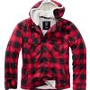 Brandit Lumberjacket giacca con cappuccio, rosso-nero,