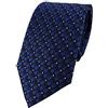 TigerTie Designer Cravatta in seta blu con puntini blu scuro argento - Cravatta 100% seta