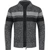 YOUTHUP Cardigan da Uomo Foderato in Pile Colletto alla Coreana Maglione Lavorato a Maglia Cappotto Invernale in Maglieria Spessa