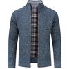YOUTHUP Cardigan da Uomo Maglione Maglia Invernale Foderato in Pile Sweater Lunga Pullover, Blu, XL