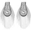 SUPERFINDINGS 2 Pezzo Spalline Nappa Platino Strass Frange Spalline Moda Punk Spalline Distintivo Catena A Maglie Spalla Fissata Da Pin per Giacche Uniforme