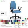 SEIPO KIT TIPO 2 K0011 Poltrona operative imbottita con braccioli FISSI Movimento sincronizzato "R2" SEIPO ECOPELLE D2