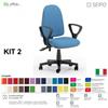 SEIPO KIT TIPO 2 K0012 Poltrona operative imbottita con braccioli FISSI Movimento sincronizzato "P" SEIPO ECOPELLE D2