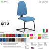 SEIPO KIT TIPO 2 K0015 sedia visitatore imbottita base a slita nero SEIPO ECOPELLE D2