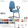 SEIPO KIT TIPO 2 K0016 sedia visitatore imbottita base a slita nero con braccioli SEIPO ECOPELLE D2
