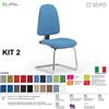 SEIPO KIT TIPO 2 K0017 sedia visitatore imbottita base a slita cromata SEIPO ECOPELLE D2