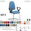 SEIPO KIT TIPO 2 K0018 sedia visitatore imbottita base a slita cromata con braccioli SEIPO ECOPELLE D2