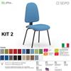 SEIPO KIT TIPO 2 K0019 sedia visitatore imbottita telaio 4 gambe nere SEIPO ECOPELLE D2
