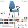 SEIPO KIT TIPO 2 K0020 sedia visitatore imbottita telaio 4 gambe nere con braccioli SEIPO TESSUTO V