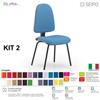 SEIPO KIT TIPO 2 K0020 sedia visitatore imbottita telaio 4 gambe nere con braccioli SEIPO ECOPELLE D2