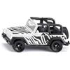 siku 1546, Jeep Wrangler Safari, Metallo/Plastica, Bianco/Nero, Auto Giocattolo per Bambini, Gancio di Traino