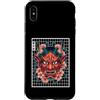 Japanese Aesthetic by Tokyo Waves Custodia per iPhone XS Max Hannya Oni Grid Devil Yokai - Maschera da tatuaggio giapponese con diavolo