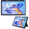 Xoro MegaPAD 1333 Pro 2-13.3 Tablet PC con display IPS FullHD, Android 15, batteria da 10.000 mAh, CPU OctaCore da 2,0 GHz 64 bit, 6 GB RAM, 128 GB Flash, 5G WiFi, Bluetooth 5.1, lettore di schede
