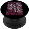 Halloween Glam Retro Vintage Comics Pop Greyhound Ghoul Zombie Undead Skeleton Ghost Spaventoso Spettrale PopSockets PopGrip Adesivo