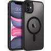 BENTOBEN - Custodia per iPhone 11, magnetica [compatibile con Mag Safe], custodia protettiva antiurto, sottile, opaca, traslucida, anti-impronta per iPhone 11 da 6.1'', nero