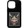 Japanese Aesthetic by Tokyo Waves Custodia per iPhone 13 Pro Hannya Oni Grid Devil Yokai - Maschera da tatuaggio giapponese con diavolo